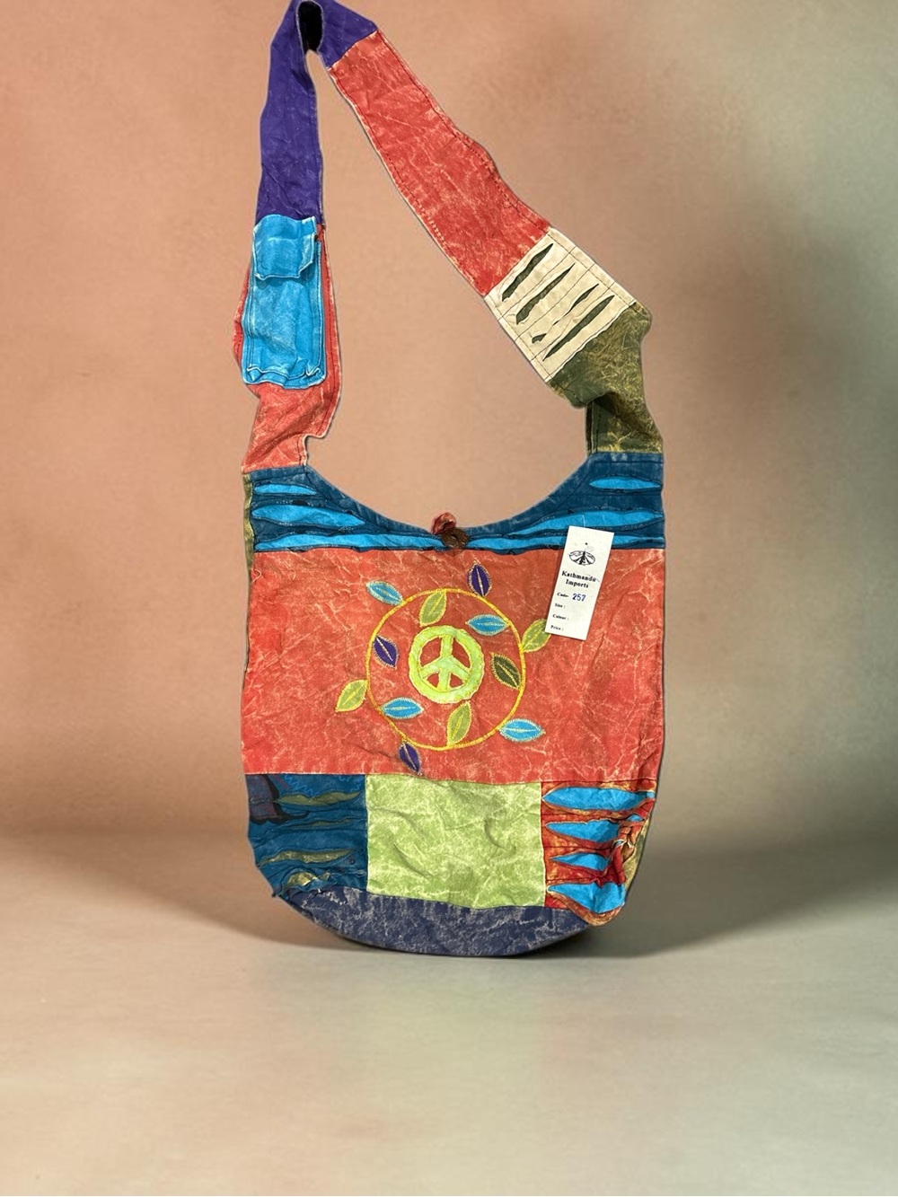 Kathmandu Imports Patchwork Crossbody Bag in Multi-Color - Picture 2 of 6